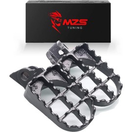 MZS Dirt Bike Foot Pegs, Heavy Duty Motocross Footpeg Accessories MX Foot Pedal Gray Compatible with KLX140 KLX140G 08-23 / KX65 00-23 / KX80 98-20 / KX85 01-23 / KX100 98-20 / KX112 22 / RM65 03-05