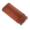 3 Finger Cigar Case Iron Cover Portable Soft Glossy Leather