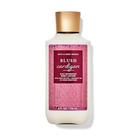 Bath and Body Blush Cardigan Body Lotion 8 fl oz / 236 mL Fragrance notes: sweet raspberries, sugar-dipped violet and warm amber.