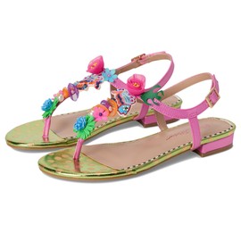Betsey Johnson Women's Murphee Flat Sandal, Pink Multi, 10