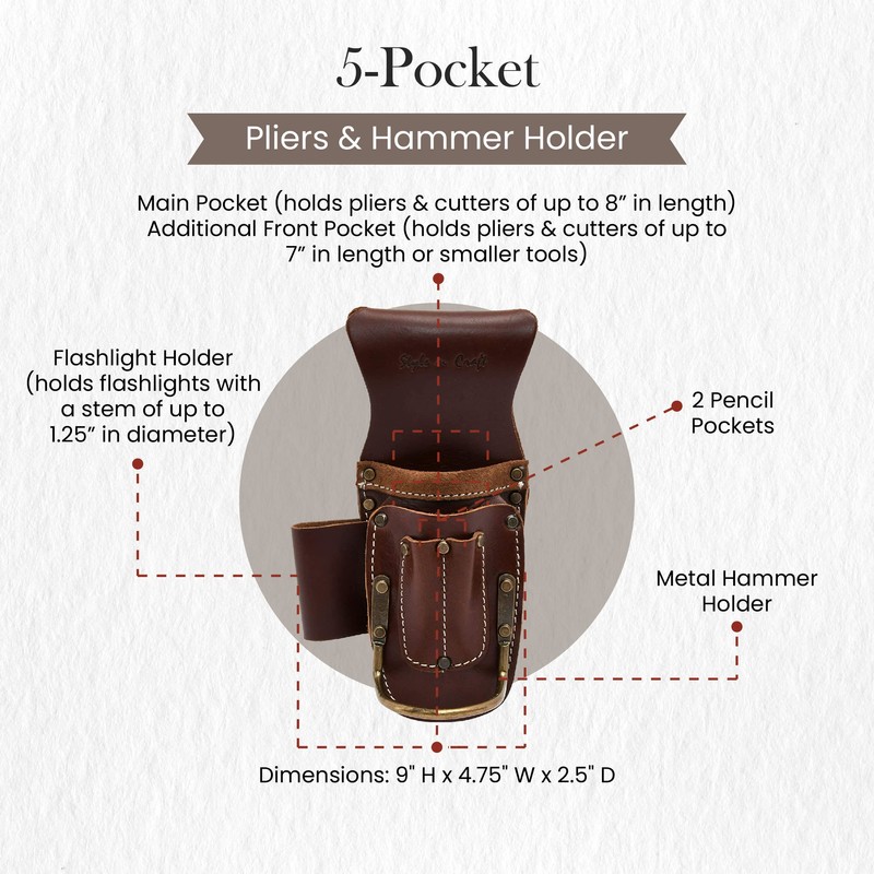 Style n Craft - 5 Pocket Pliers and Hammer Holder,