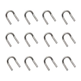 Universal Motorcycle Exhaust Springs Fasteners, Exhaust Pipe Muffler Spring Hook Tool, Stainless Steel Exhaust Spring Welding Hook Fasteners Set of 12 (Silver)