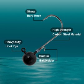 Reaction Tackle Tungsten Ball Jig - 1/8oz - 1/0 Hook- Weedless