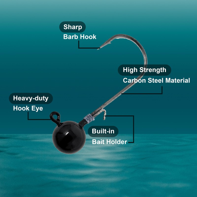 Reaction Tackle Tungsten Ball Jig - 1/8oz - 1/0 Hook-