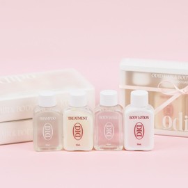 OdiD Hair & Body Travel Kit, Florist Garden Scent (Shampoo, Treatment, Body Lotion, Body Wash) Trial Set, Mini Size, Trial Set
