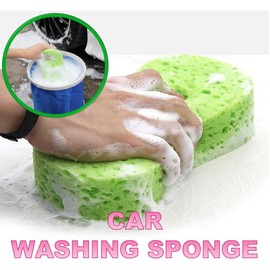 Large Soft Touch Coral Sponges, 5pack，Non-Scratch, High Foam, for Ultimate Washing Car, Bike, Boat or Household Cleaning Needs (Green)