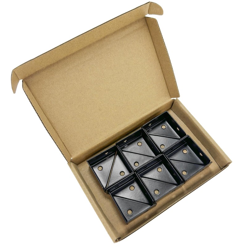 12 PCS Triangle Corner Brackets,Angle Support for Furniture Fastening (Black)