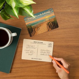 Long Beach Island, New Jersey, Painterly, Sand Soul Sun, Beach Path (4x6 Birch Wood Postcards, 2-Pack Stationary, Rustic Home Wall Decor)