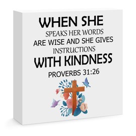 Christian Gifts for Women Religious Spiritual Gifts for Her Inspirational Gifts for Women Friends Sister Mum Wife Bible Verse Desk Decor Sign Wooden Box Sign for Office Home Table Shelf