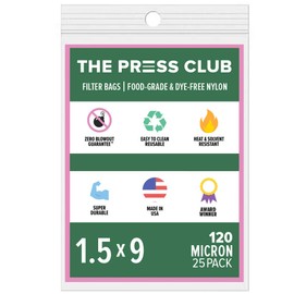 The Press Club - Bolsas de filtro de té (120 micras, 3,8 x 22,8 cm, nailon, 25 unidades)