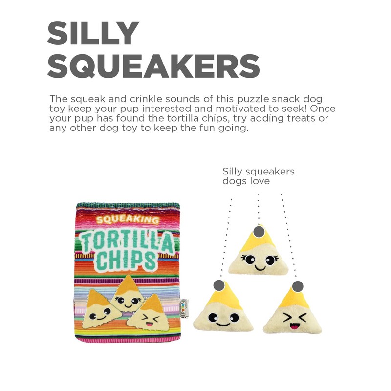 Outward Hound Snack Bag Tortilla Chips Puzzle Squeaky Dog Toys