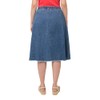 Ulla Popken Women's Denim Skirt with Godets Skirt, light blue