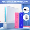 Wiiコントローラー2パック - Wiiリモコン、シリコンケース、リストストラップ付き (ブルー+ピンク)