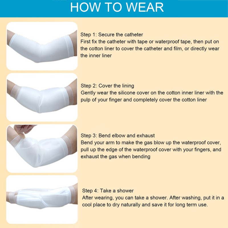 Waterproof PICC Line Shower Cover Reusable PICC Line Sleeve for