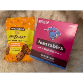 Mr. Beast / Feastables Mr Beast Feastables PEANUT BUTTER CHOCOLATE CHIP Cookies + Choc Chip Snack Bars!