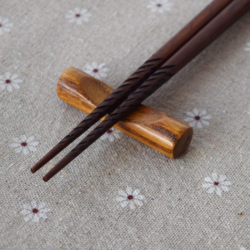 6 Pieces Natural Wooden Chopstick Rest Stands Spoon Rest Dinner