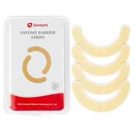 DERAYMI 20 Pack Ostomy Barrier Strips, Elastic Colostomy Film Tape to Stop Leaks, Latex-Free Medical Grade Hydrocolloid Skin Flange Extenders Stoma for Colostomy Ileostomy Bags Pouches
