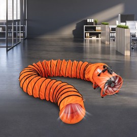 CeRaBuRET Utility Blower/Exhaust Axial Hose Fan, 12 Inches, 65 m3/h High Velocity Portable Ventilator, Low Noise Extractor Fan Blower with 16 ft / 5 m Duct Hose, for Ventilation, Air Extraction