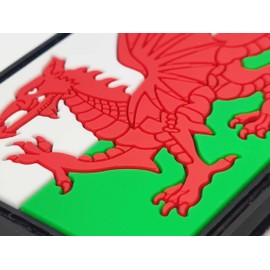 QQSD Wales Flag Patch Welsh Tactical Military Patches - PVC Hook and Loop Fastener Patch, 2 Pack
