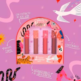 Tinta Multiusos Yuya Set 4 Tonos Aplica En Labios Y Mejillas Color Acabado Mate