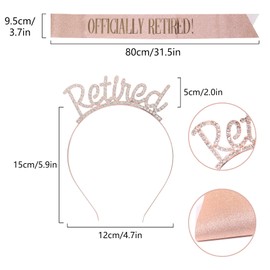 Retirement Tiara and Sash,Officially Retired Sash & Rhinestone Tiara for Women Retirement Party Decorations Supplies