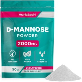 D Mannose Powder 2000mg | 50g | Pure | Unflavoured | High Strength Vegan Food Supplement | by Horbaach
