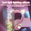 Wireless Cat Ear Headphones with RGB Lights – Tri-Mode Gaming