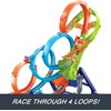 Hot Wheels Track Set with 4 Loops, 3-Way Crash Zone