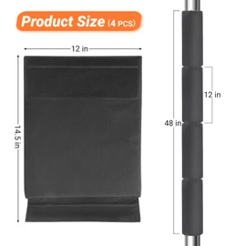 YeeBeny 4pcs Basement Pole Wrap, Garage Pole Padding with Anti Slip Fabric12x14.5 Inch, Pole Wrap Wood Roll, Column Wrap for Basketball Pole, Playground Pole, Garage Pole