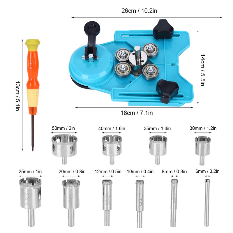 Hole Saw Set Diamond Drill Bits for Ceramic Tile Fiberglass