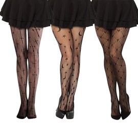 FENGCHUANG Fishnet Tights Black One Size, black
