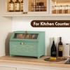 HOLTICO Double Layer Bread Box with Golden Trim for Kitchen