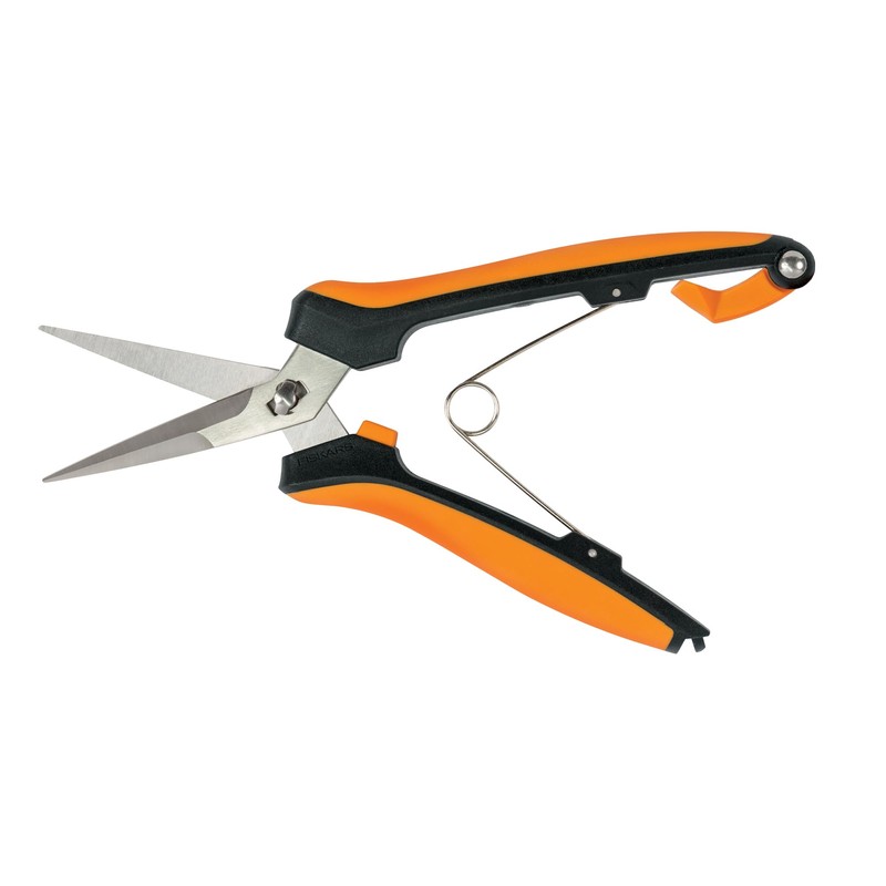 Fiskars Curved Micro-Tip Pruning Snips - 6" Garden Shears with