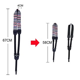 Rayzm Guitar Strap, Bass Strap, Cotton Strap For Acoustic Guitar, Electric Guitar or Bass Guitar Strap With Pick Holder, Bohemian Style, Width 5 cm, Length Adjustable from 96 to 153 cm