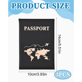 MYGLOAR 3 Piece Passport Holder Passport Holder for Men Women Passport Holder Passport Holder PU Leather Travel Document Travel Document ID Bag