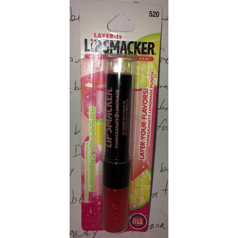 Bonne Bell Layer-It Flavor Lip Smacker Balm Gloss Duo POMEGRANATE