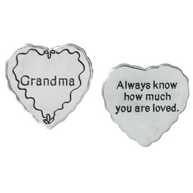 BANBERRY DESIGNS Pocket Token Charm Gift for Grandma - Always Know How Much You Are Loved - Heart Shaped Engraved Metal - 1.25 Inch