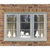 Large Pack Christmas Houses Trees Silhouettes, Window dressing Sticker, Spread