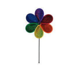In the Breeze 6-Petal Flower Spinner, 12-Inch Rainbow Glitter Mylar Flower Spinner, 2871