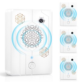 4 Pack Upgraded Ultrasonic Bat Repellent Devices Keep Bats Away from Attic Porch House,Adjustable Bat Deterrent System,Rechargeable Bats Exclusion Device for Indoor Outdoor Use,Safe for Humans & Pets