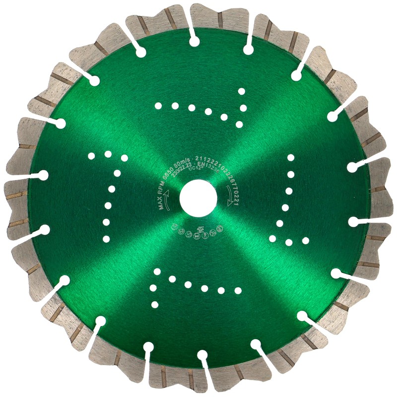 PRODIAMANT Premium Diamond Cutting Disc Concave Turbo 230 mm x