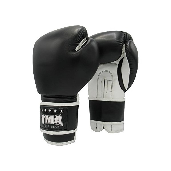 TMA Pro Style Black Training Boxing Sparring Fighting Fitness Gloves