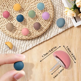 Addyno 50Pcs Matte Morandi Push Pins, Decorative Round Head Thumb Tacks with Steel Point for Cork Board & Bulletin Board, 9-Color Set with Storage Box for Home Office Classroom