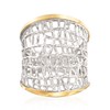 Ross-Simons Sterling Silver and 14kt Yellow Gold Free-Form Lattice Ring.