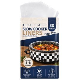 30Pcs Slow Cooker Liners 13"x 21" Size Fit for 3-8 Quarts Cooker Pots