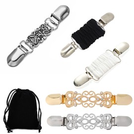Pack of 6 cinch clip, waist clip, dress clips, collar metal clip, chain creative scarf clips for cape, jacket, coat, suitable for different occasions, the ideal gift for mothers and girlfriends, Metal