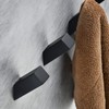 Beelee 4 Pack Black Towel Hooks for Bathroom Wall Mounted