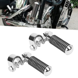 Acouto Motorcycle Highway Foot Pegs for 25mm/1in Engine Crash Bar Guard 1 Pair Motorcycle Foot Pegs Foot Rest(Silver)