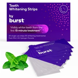 BURST Sensitive Teeth Friendly Whitening Strip Kit (Mint + Coconut) | 10 Treatments with No-Slip Grip | Visible Results in Just 15 Minutes