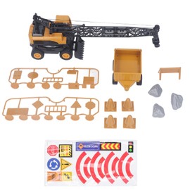 Crane Truck Toy 1:55 Strong Alloy Plastic Hand Eye Coordination High Simulation Crane Machine Model for Family Kids Home School